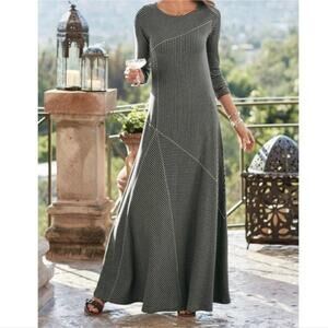 Soft Surroundings Ryley Striped Maxi Dress Flowy Long Bohemian Lagenlook